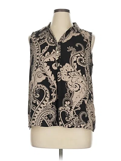 Pre-owned Dana Buchman Sleeveless Blouse In Brown