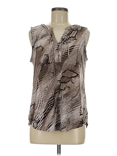 Pre-owned Dana Buchman Sleeveless Blouse In Brown
