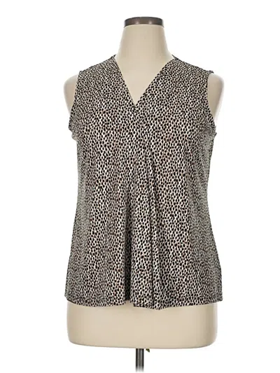Pre-owned Dana Buchman Sleeveless Blouse In Brown
