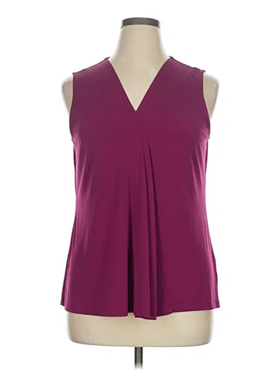 Pre-owned Dana Buchman Sleeveless Blouse In Burgundy