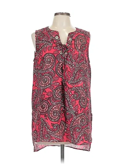 Pre-owned Dana Buchman Sleeveless Blouse In Red
