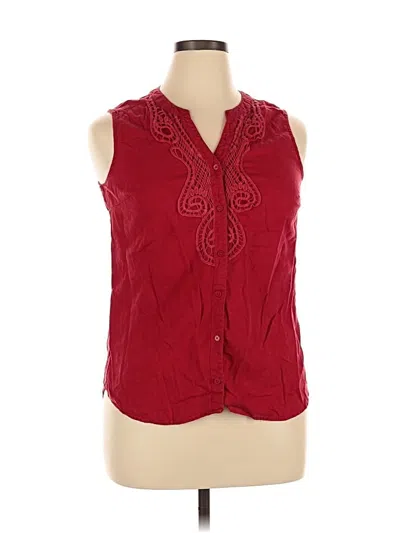 Pre-owned Dana Buchman Sleeveless Blouse In Red