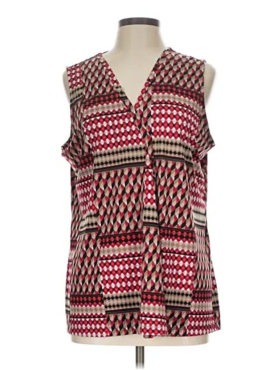Pre-owned Dana Buchman Sleeveless Blouse In Red