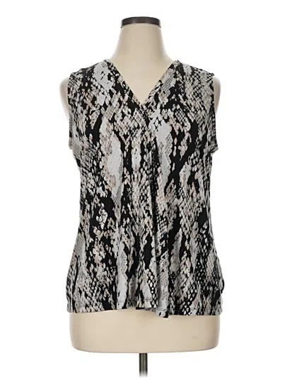Pre-owned Dana Buchman Sleeveless Blouse In Silver