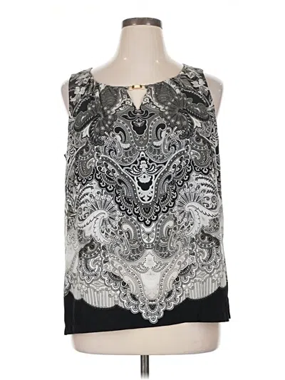 Pre-owned Dana Buchman Sleeveless Blouse In Silver