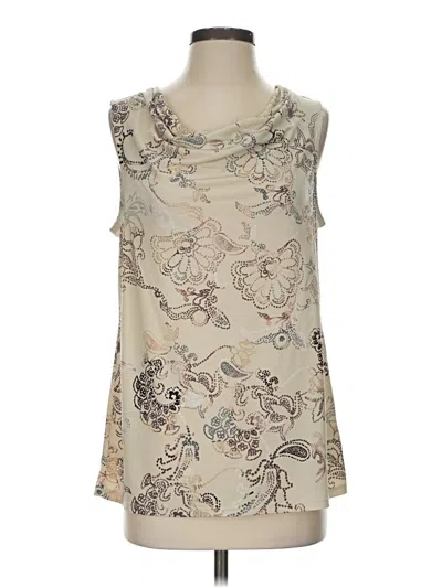 Pre-owned Dana Buchman Sleeveless Blouse In Tan