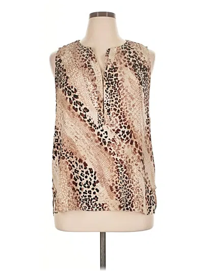 Pre-owned Dana Buchman Sleeveless Blouse In Tan