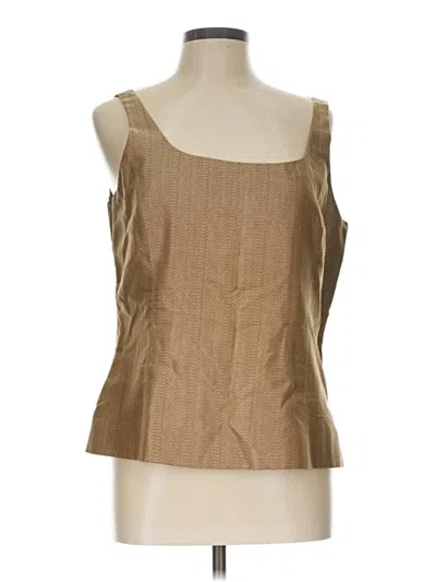 Pre-owned Dana Buchman Sleeveless Blouse In Tan