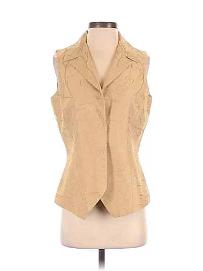 Pre-owned Dana Buchman Sleeveless Blouse In Tan
