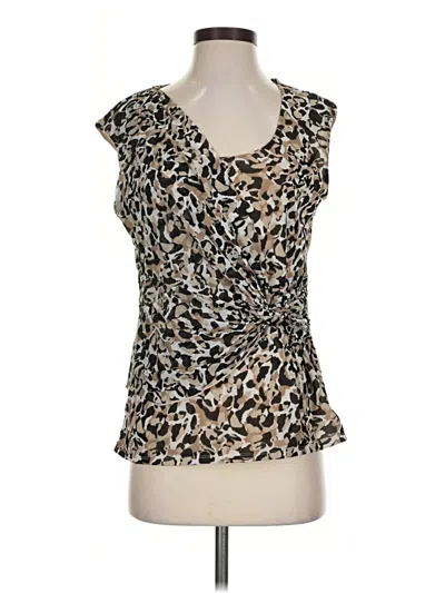Pre-owned Dana Buchman Sleeveless Blouse In Tan