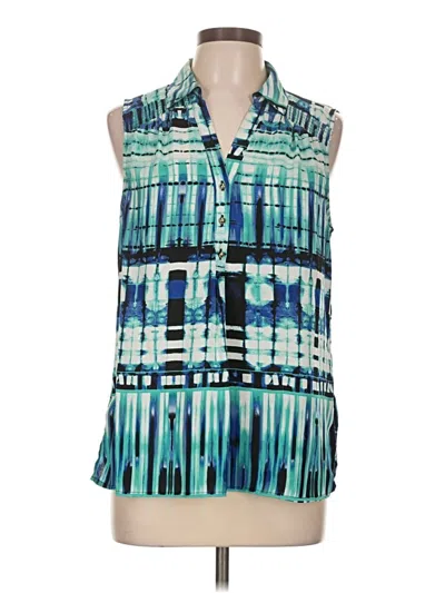 Pre-owned Dana Buchman Sleeveless Blouse In Teal