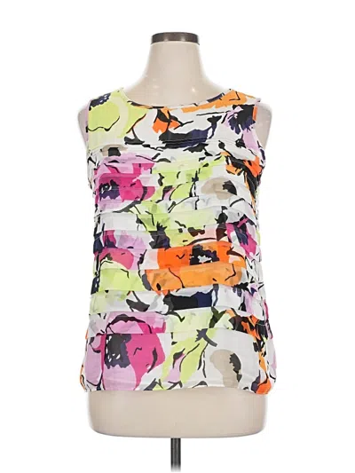 Pre-owned Dana Buchman Sleeveless Blouse In White