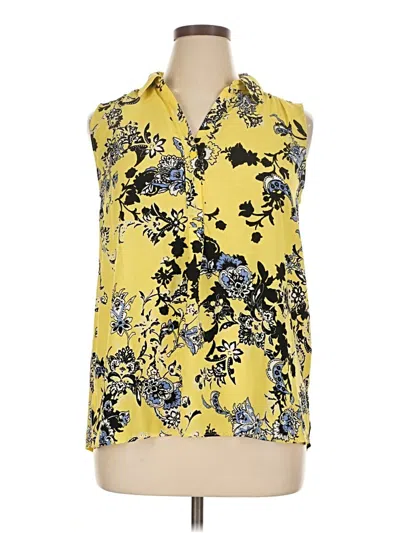 Pre-owned Dana Buchman Sleeveless Blouse In Yellow