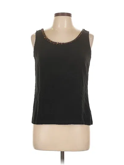 Pre-owned Dana Buchman Sleeveless Silk Top Black Strapless Neckline Tops