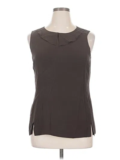 Pre-owned Dana Buchman Sleeveless Silk Top Brown Cowl Neck Tops