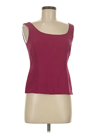 Pre-owned Dana Buchman Sleeveless Silk Top Burgundy Scoop Neck Tops