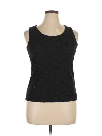 Pre-owned Dana Buchman Sleeveless Top Black Scoop Neck Tops