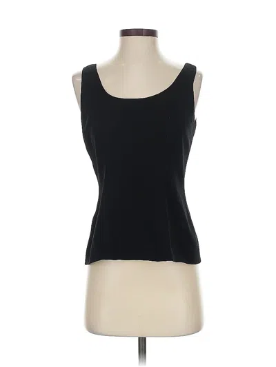 Pre-owned Dana Buchman Sleeveless Top Black Scoop Neck Tops