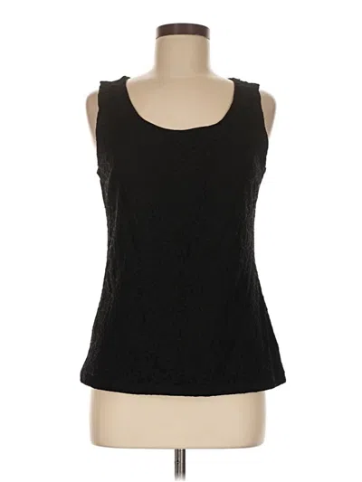 Pre-owned Dana Buchman Sleeveless Top Black Scoop Neck Tops