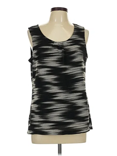 Pre-owned Dana Buchman Sleeveless Top Black Scoop Neck Tops