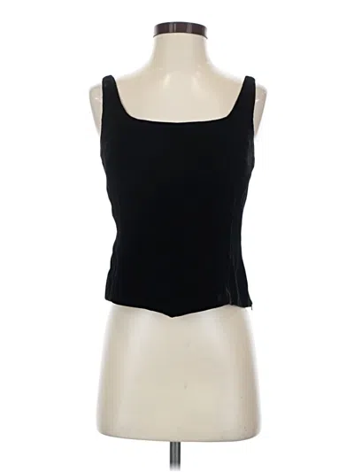 Pre-owned Dana Buchman Sleeveless Top Black Scoop Neck Tops