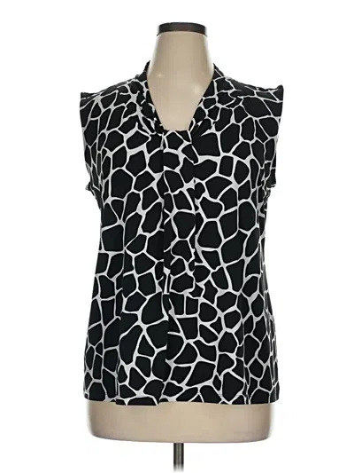 Pre-owned Dana Buchman Sleeveless Top Black Tie Neck Tops