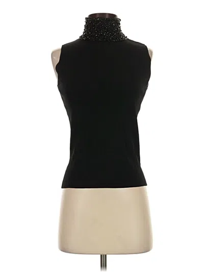 Pre-owned Dana Buchman Sleeveless Top Black Turtleneck Tops
