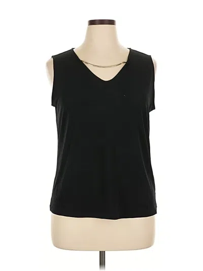 Pre-owned Dana Buchman Sleeveless Top Black V Neck Tops