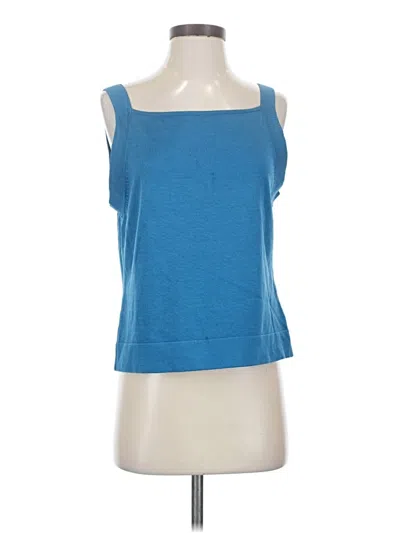 Pre-owned Dana Buchman Sleeveless Top Blue Scoop Neck Tops