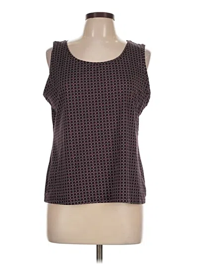 Pre-owned Dana Buchman Sleeveless Top Burgundy Scoop Neck Tops