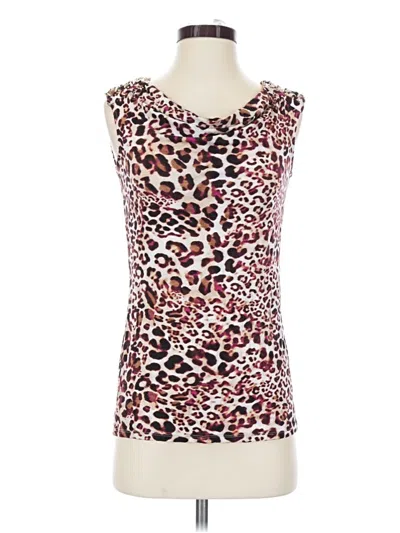 Pre-owned Dana Buchman Sleeveless Top Burgundy Scoop Neck Tops