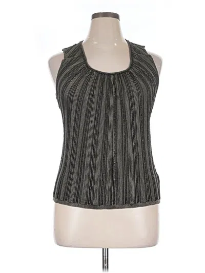 Pre-owned Dana Buchman Sleeveless Top Gray Halter Neckline Tops