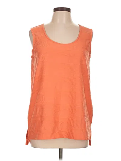 Pre-owned Dana Buchman Sleeveless Top Orange Scoop Neck Tops
