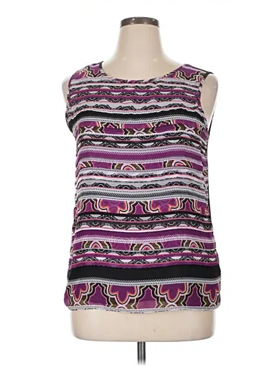 Pre-owned Dana Buchman Sleeveless Top Purple Scoop Neck Tops
