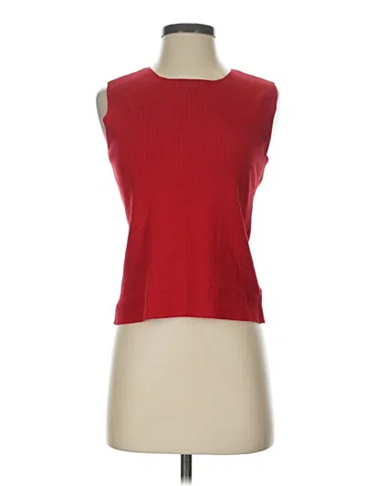 Pre-owned Dana Buchman Sleeveless Top Red Boatneck Tops