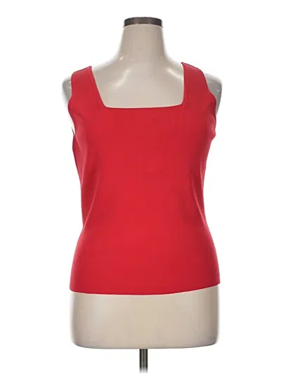 Pre-owned Dana Buchman Sleeveless Top Red Scoop Neck Tops