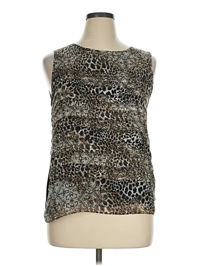 Pre-owned Dana Buchman Sleeveless Top Silver High Neck Tops