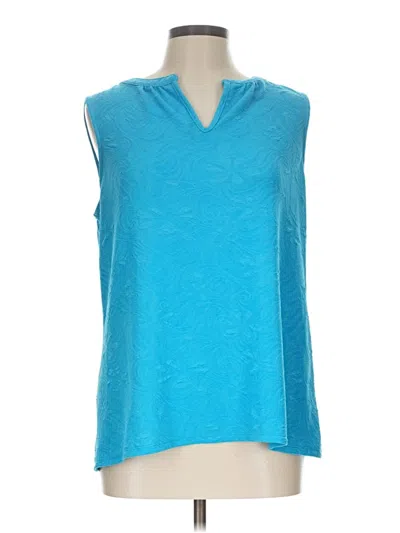 Pre-owned Dana Buchman Sleeveless Top Teal Cowl Neck Tops