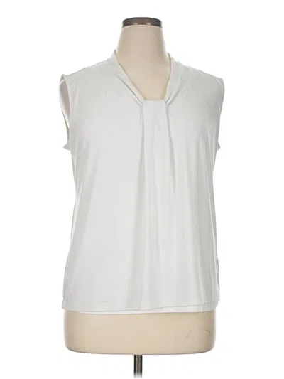 Pre-owned Dana Buchman Sleeveless Top White Cowl Neck Tops