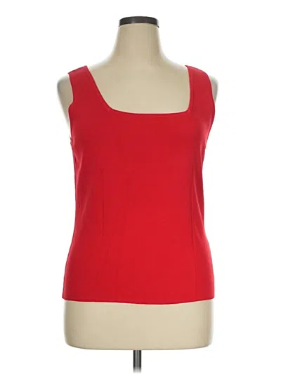 Pre-owned Dana Buchman Tank Top Red Square Neckline Tops