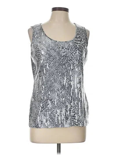 Pre-owned Dana Buchman Tank Top Silver Halter Neckline Tops