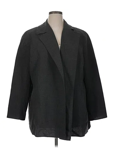 Pre-owned Dana Buchman Wool Blazer Jacket In Gray