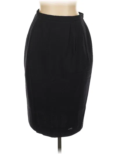 Pre-owned Dana Buchman Wool Skirt In Black