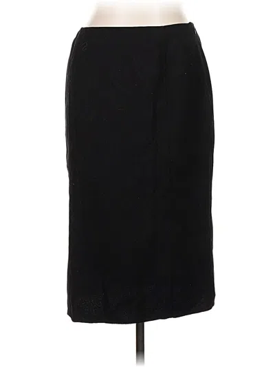 Pre-owned Dana Buchman Wool Skirt In Black