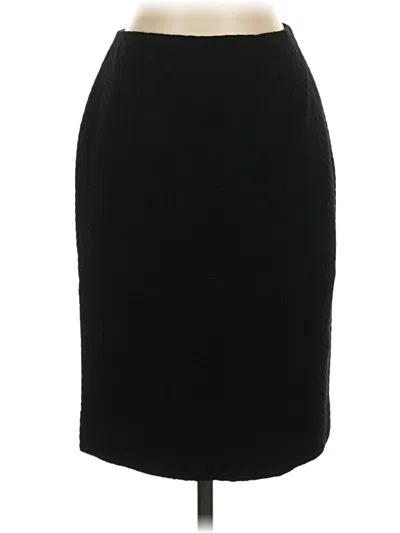 Pre-owned Dana Buchman Wool Skirt In Black