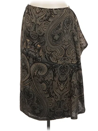 Pre-owned Dana Buchman Wool Skirt In Brown