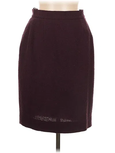 Pre-owned Dana Buchman Wool Skirt In Burgundy