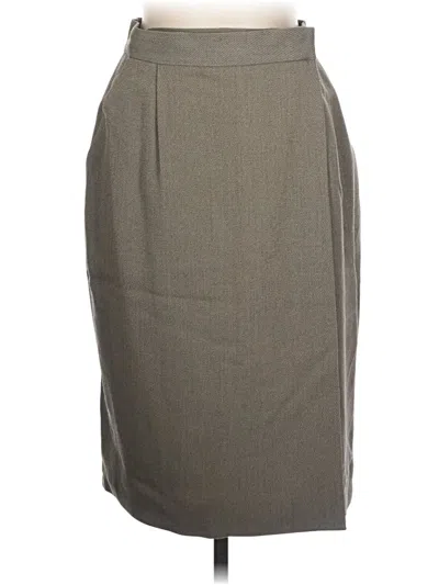 Pre-owned Dana Buchman Wool Skirt In Gray