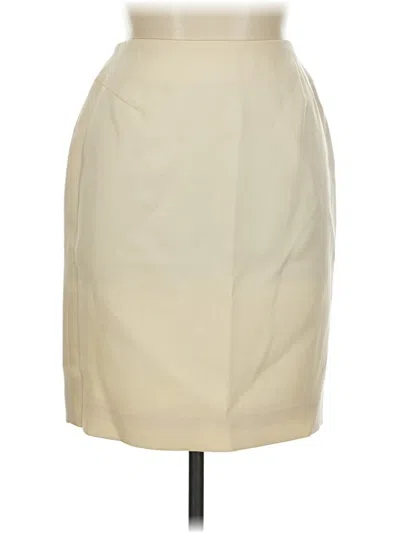 Pre-owned Dana Buchman Wool Skirt In Ivory