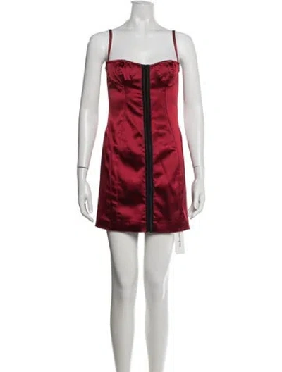 Pre-owned Dana Foley Nyc Silk Mini Dress In Red